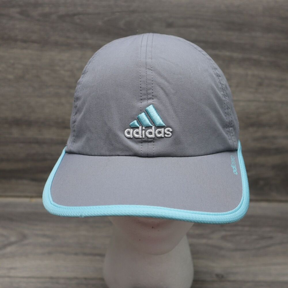 Adidas Hat Women Adjustable Hook Loop Strap Casual Gray Blue Clima Cool Athletic